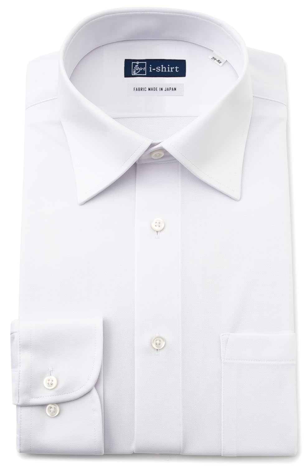 [アイシャツ] i-shirt 完全ノーアイロン ストレッチ 超速乾 レギュラーフィット 長袖 アイシャツ ワイシャツ メンズ ホワイト 無地 新レギュラーフィット 長袖レギュラーカラー M15120003401 L84(首回り41cm裄丈84cm)商品画像