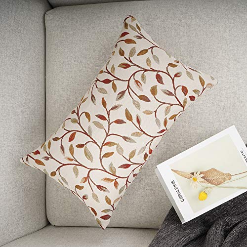 Your Smile 17021904 Farmhouse Oblong Rectangle Floral Chenille Embroidery Decorative Throw Pillow Case Cushion Cover Lumbar Pillowcase thumb #3