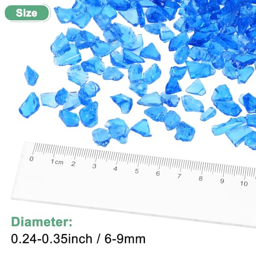 M METERXITY High Luster Fire Glass Gravel Stone, Glass Gems, Crushed Glass - Image 3