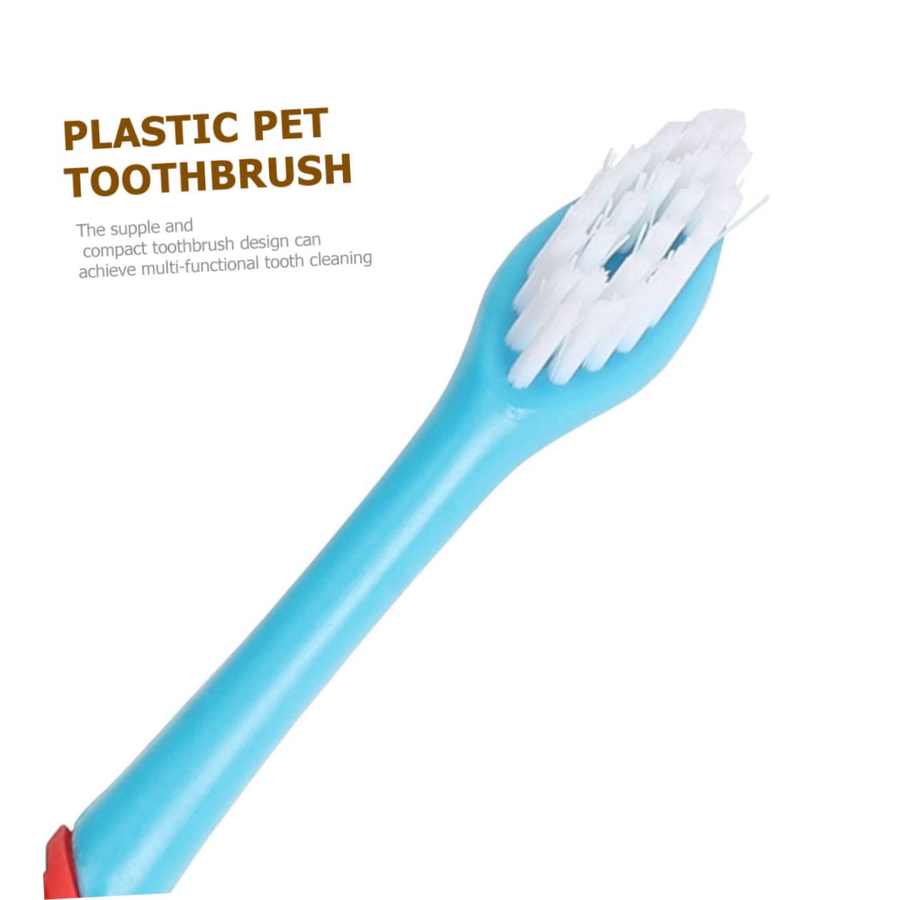 CIYODO Dog Cleaner Pet Oral Cleaning Brush 4pcs Professional Pet Toothbrush Long Handle for Curve Dog Plaque