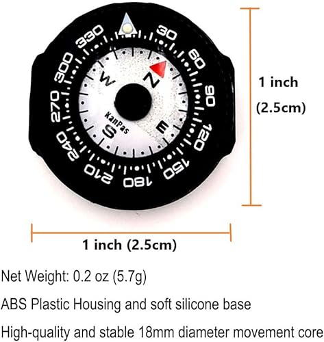 Miniatura 2 de KanPas Mini botón mapa brújula con bisel giratorio para correa de reloj todos los días