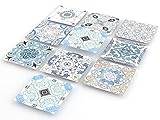 Dicke 0.5mm selbstklebende Fliesenaufkleber von Tink | 10 Stück | Kunststoff-Folien für Küche und Bad, Böden, Treppen und Holzoberflächen (Granada Retro, 15x15 cm)