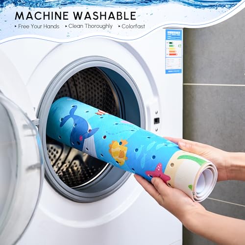 WELTRXE Badewannenmatten Rutschfest Kinder 100x40cm, BPA-frei PVC-Duschmatte mit Saugnäpfen, Antirutschmatte Badewanne, Maschinenwaschbar