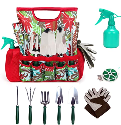 Set de jardinería 9 piezas con guantes y bolso miniatura 1