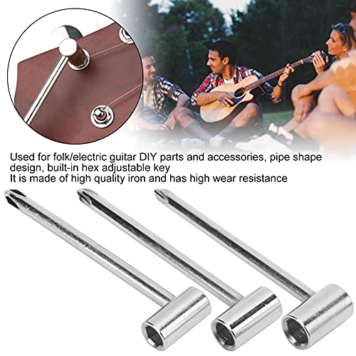 Guitar Neck Adjustment Tool, Universal Truss Rod Wrench for Maintenance(Three Sets of Silver 6.35MM+7MM+8MM) - Image 4