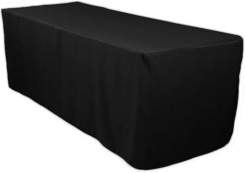 Craft And Party - 10 manteles rectangulares ajustables de alta calidad para el hogar, fiesta, boda o restaurante (6 pies ajustados, negro)