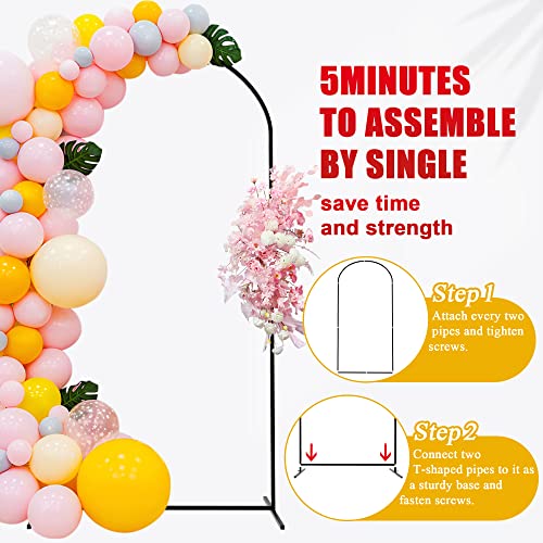 Image of Putros Metal Arch Backdrop Stand 7.2FT Black Wedding Backdrop Stand Square Arch Frame for Birthday Party Bridal Baby Shower Ceremony Decoration