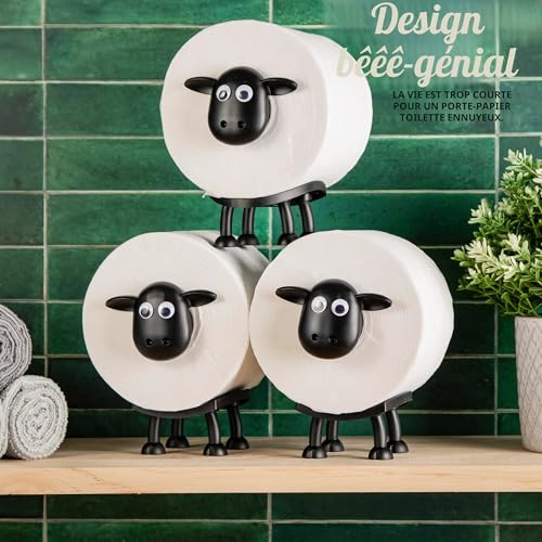 Porte-rouleaux papier toilette mouton noir 3D VELENTI