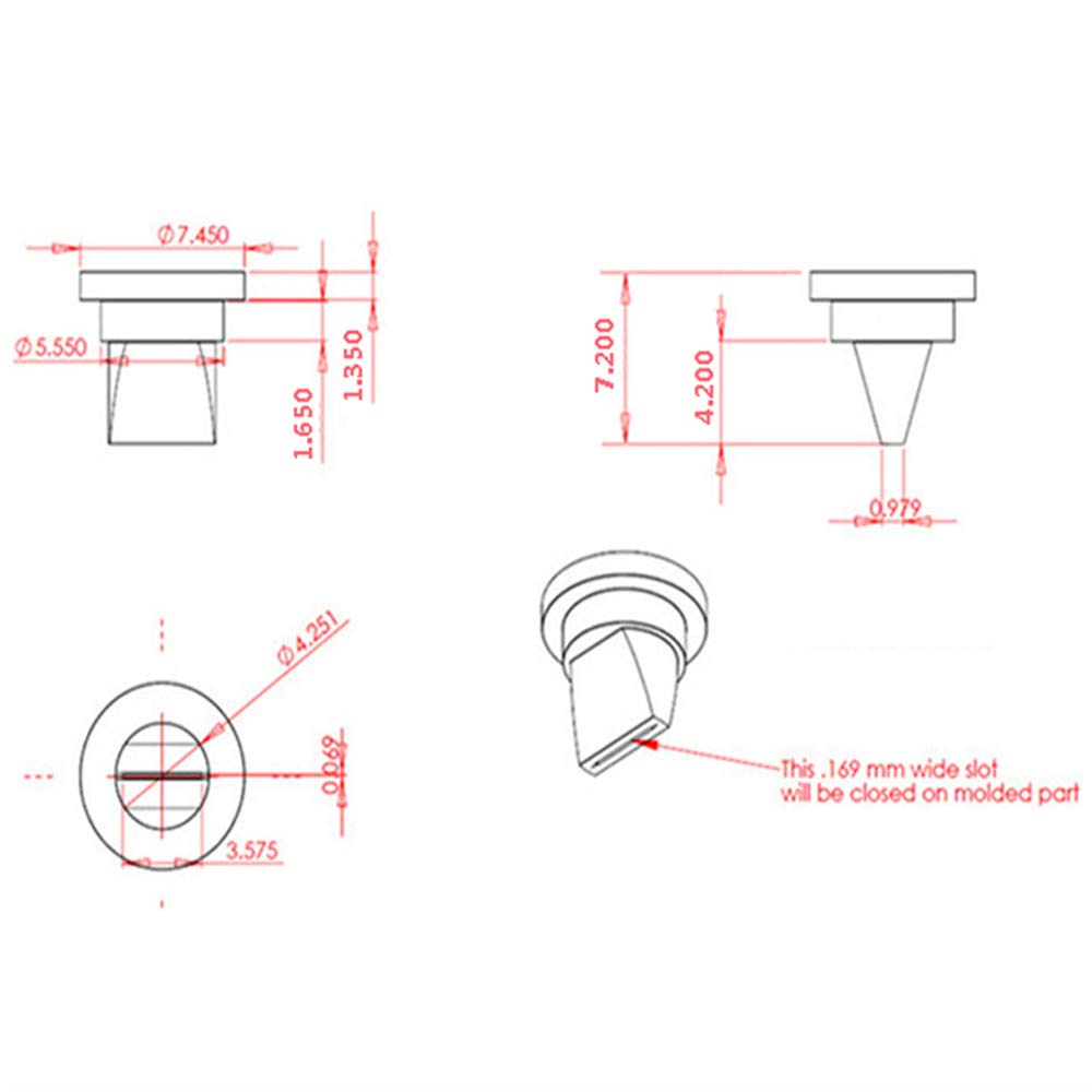 UP100 10 Sztuk Mini Biały Silikonowy Zawór Kaczy Dziób Uszczelniający Jednokierunkowy Zawór Zwrotny 7.45 x 4.2mm Przepływ Wsteczny Cieczy I Gazu Zapobieganie