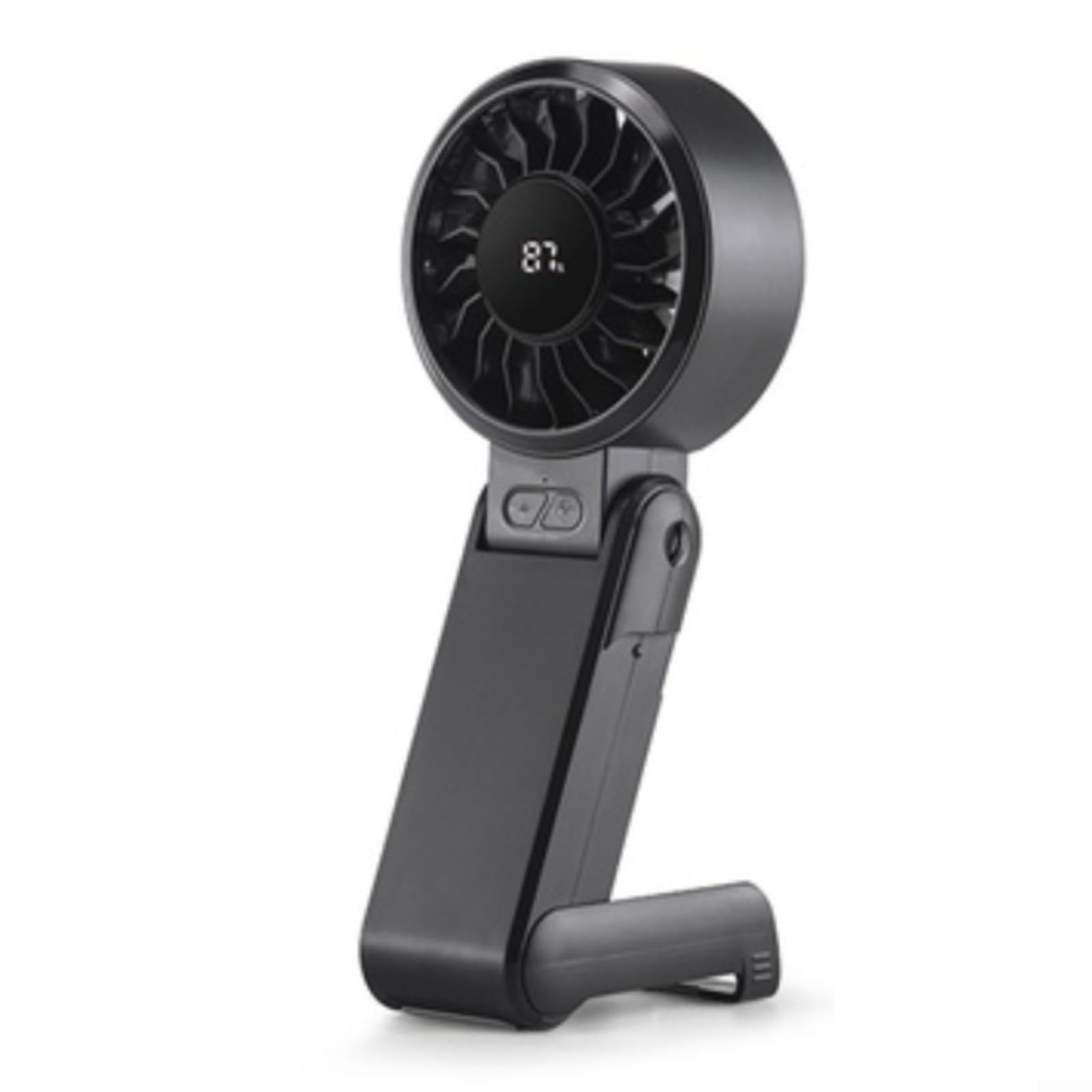 Ventilateur portable pliable pour voyage et bureau : fraîcheur grise multi-angle nomade