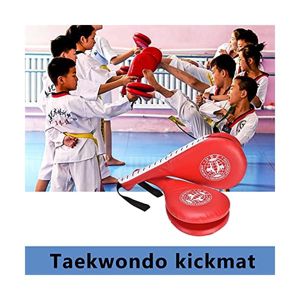 llawooy Taekwondo Kick Pads, Target Durable TKD Kicking Targets Training Paddles, Double Strike Pads for Kickboxing and Karate Training Striking Pads (Red, 2 PCS)