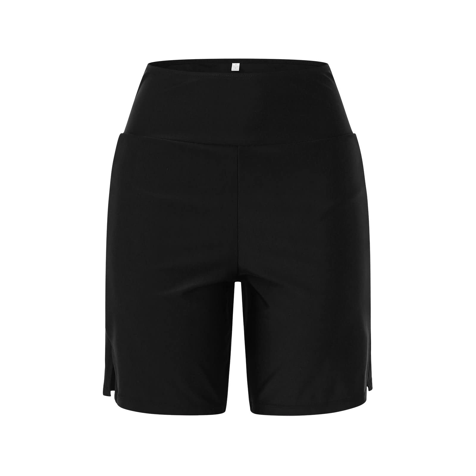 Short de Bain Femme Long Maillot Shorty Noir Bas Bikini Boxer Taille Haute avec Poches Shorts Plage à Séchage Rapide pour Yoga Natation Surf