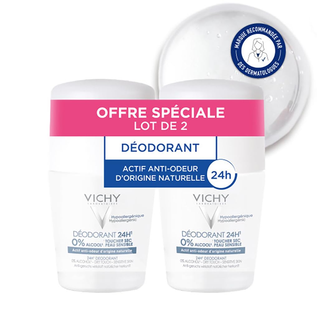 VICHY24HR Deodorant Dry Touch Sensitive Skin 2 x 50ml