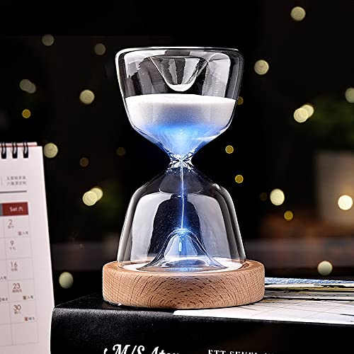 Clessidra Artistica In Vetro Con Base In Legno LED