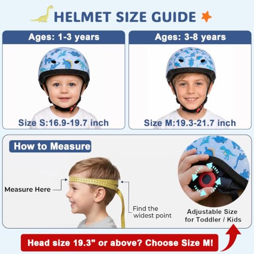 Image of Toddler Helmet, Adjustable Kids Bike Helmet for Ages 1-3-8