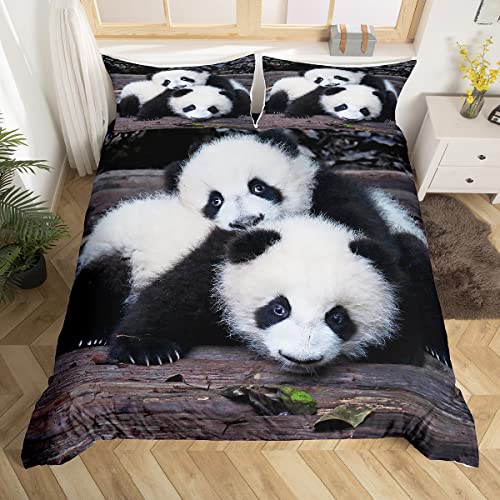 Housse de couette panda simple lavable pour lit d'enfant propre
