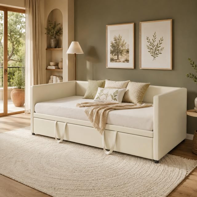 Sofá Cama Extensible 90x200/180x200 cm, Sofá Convertible Tapizado de Terciopelo, Sofá Cama Doble con Cama Extraíble, Sofá Moderno para Salón, Habitación de Invitados y Espacios Pequeños