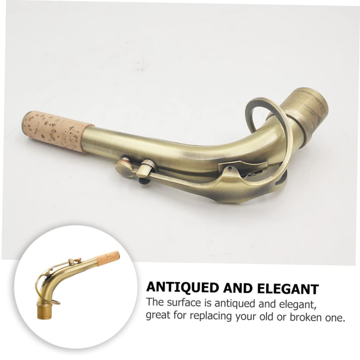 Collo Curvo per Sassofono 24, 5mm in Ottone, Finitura Oro | Ricambio per Sax Contralto, Aspetto Anticato Elegante, Accessori Musica Pratici per Uso Quotidiano
