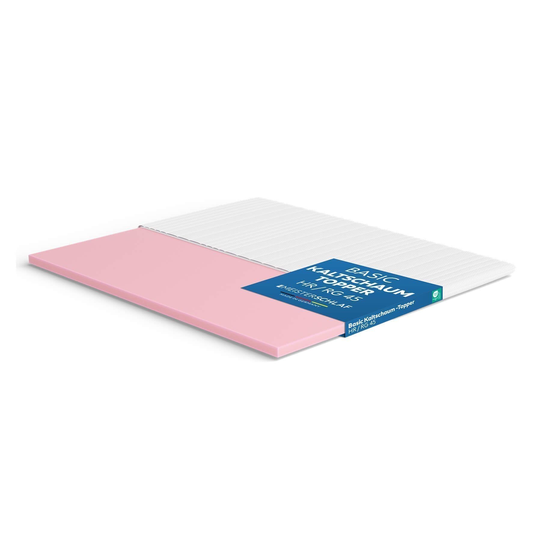 Kaltschaum Topper 180x200 cm – mittelfest & atmungsaktiv – RG 45 – Oeko-TEX® Standard 100 – waschbarer Jersey-Bezug – für Boxspringbett, Matratze & Schlafsofa - Made in Germany