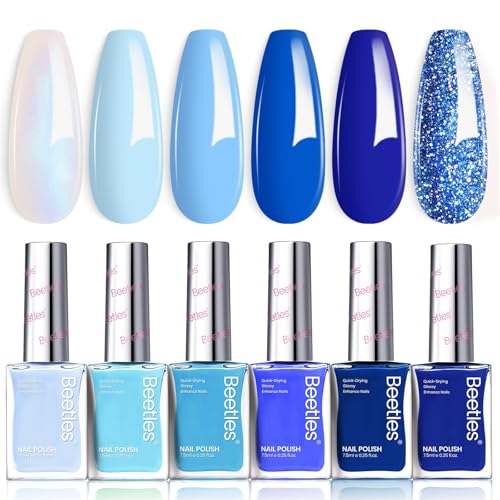 Gelab cosmetics LLC Beetles Pink Nail Polish Set - Love in Echo 6 Colors Quick Dry Spring Nail Polish Set 7.5ml/0.25 Fl Oz, Salon Long Lasting DIY Pastel Nails Art Spring Nails