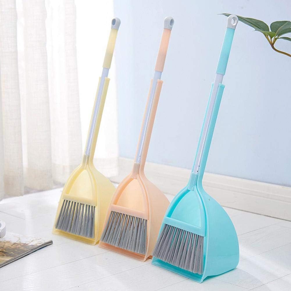 Xifando Mini Broom with Dustpan for Kids,Little Housekeeping Helper Set (Light Blue, Extended Size) : Health & Household