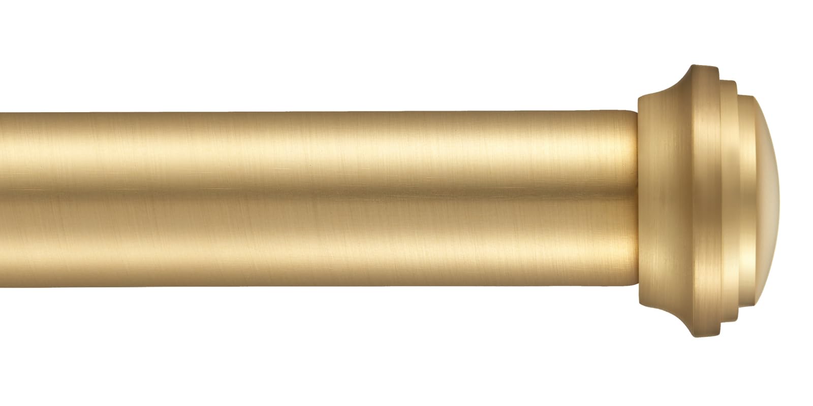 Warm Gold Curtain Rods for Window 28-56 Inch, Decorative Curtain Rod with Cap Finials, Splicing Curtain Rod Single Drapery Rods Telescoping Window Rod, Heavy Duty 1 Inch Diameter Single Curtain Rod