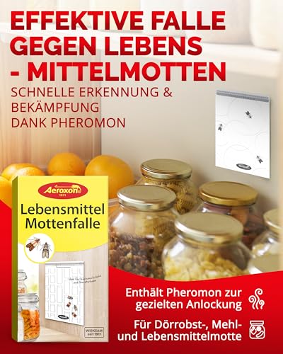 Aeroxon Lebensmittelmotten Falle, 6 Stück Pheromonfallen gegen Motten – Ansicht 2