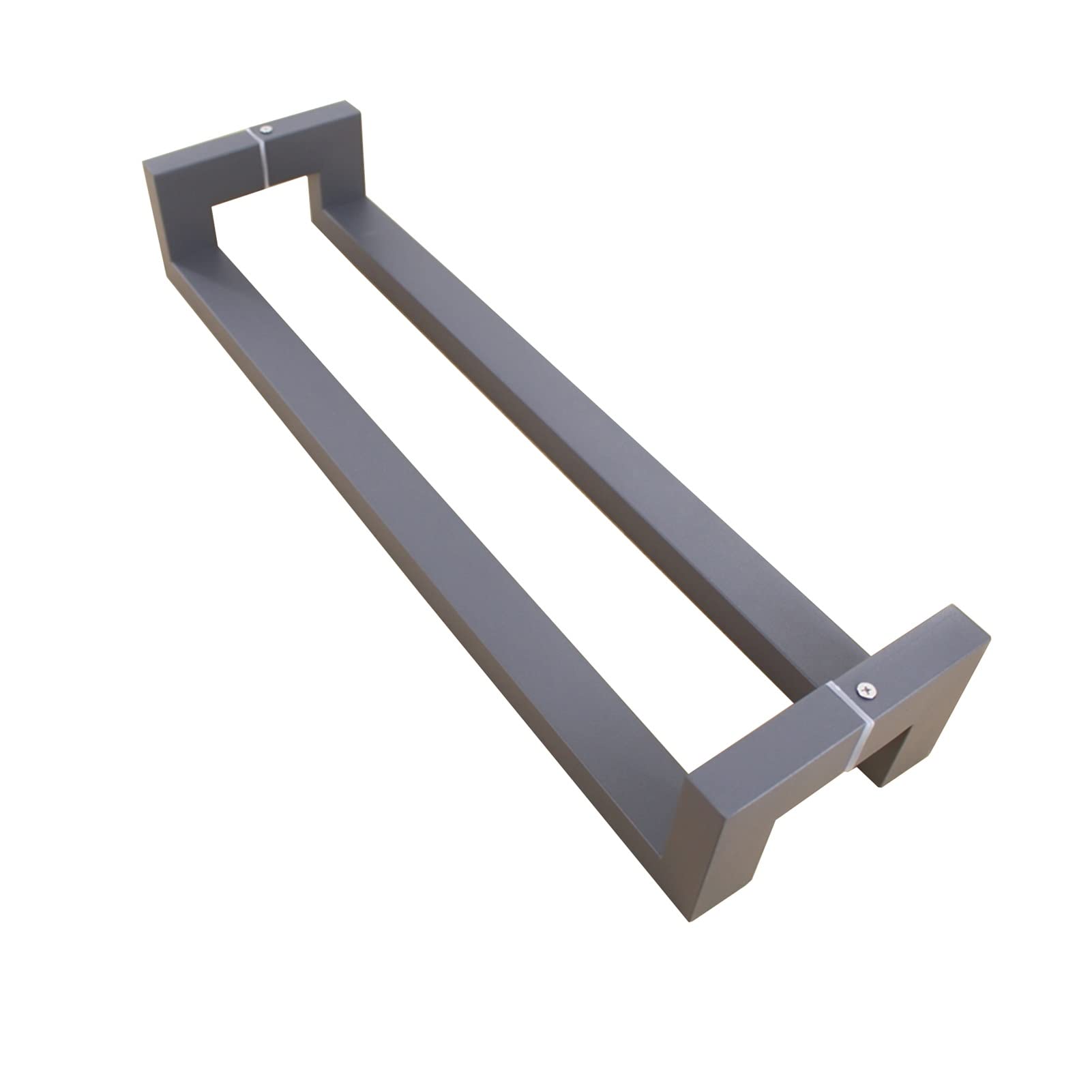Boutons de porte de salle de bain en verre gris 60cm en acier brossé
