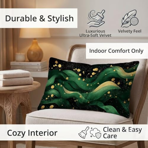 Housse coussin 40x60 velours vert pour rénover un canapé - 3