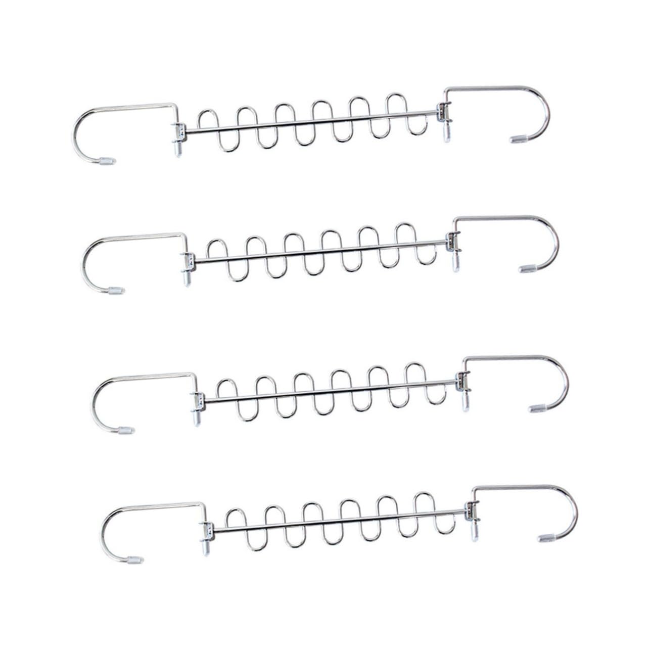 Unomor 2sets Hanger Pant Hangers Multi Hanger Trouser Hangers Multi-Hole Clothing Rack Clothes Rack Holder Tubular Clothes Hangers Laundry Drying Rack Hangers for Pants Iron Silver 2pcs*2