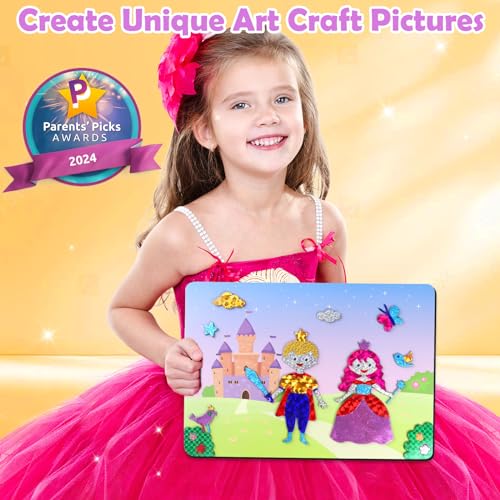 ZMLM Foil Art Kit for Kids - Arts Crafts Fun Mess Free Activity, Gifts for Ages 4 5 6 7 8 9 Girls Boys, Crafts for Kids Creative Birthday Easter Basket Stuffers Gifts Toys (Princess) - Image 3