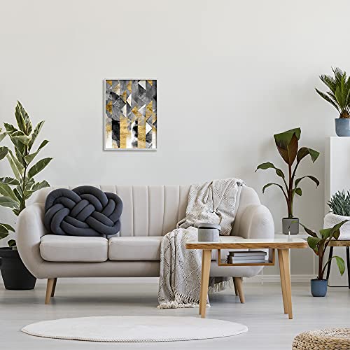 Image of 'Modern Triangular Stripes Sharp Geometric'| Framed Giclee Art | Stupell Industries | Gray, 16 x 20 Inches, Easy to Hang and Sturdy, Made in USA, by Chariklia Zarris