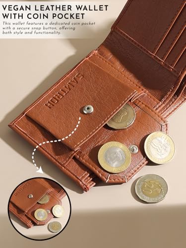 Image of SAMTROH Men's Faux Leather Wallet , Tan