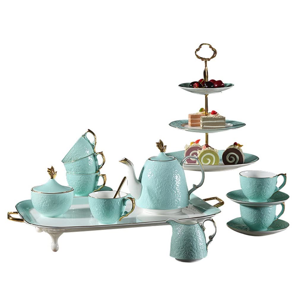 Sjdopulse Elegant Coffee Cup And Saucer Set With Gilt Edge Bone China Home Afternoon Tea Set Coffee Utensils With Tray Gift Box