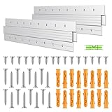 Uniclife 2 Pares de Colgador Francés 46 cm Carga 45 kg Colgador para Cuadros Francés de Alta Resistencia Herrajes para Colgar Espejos de Aleación de Aluminio Soporte de Montaje en Pared Clip