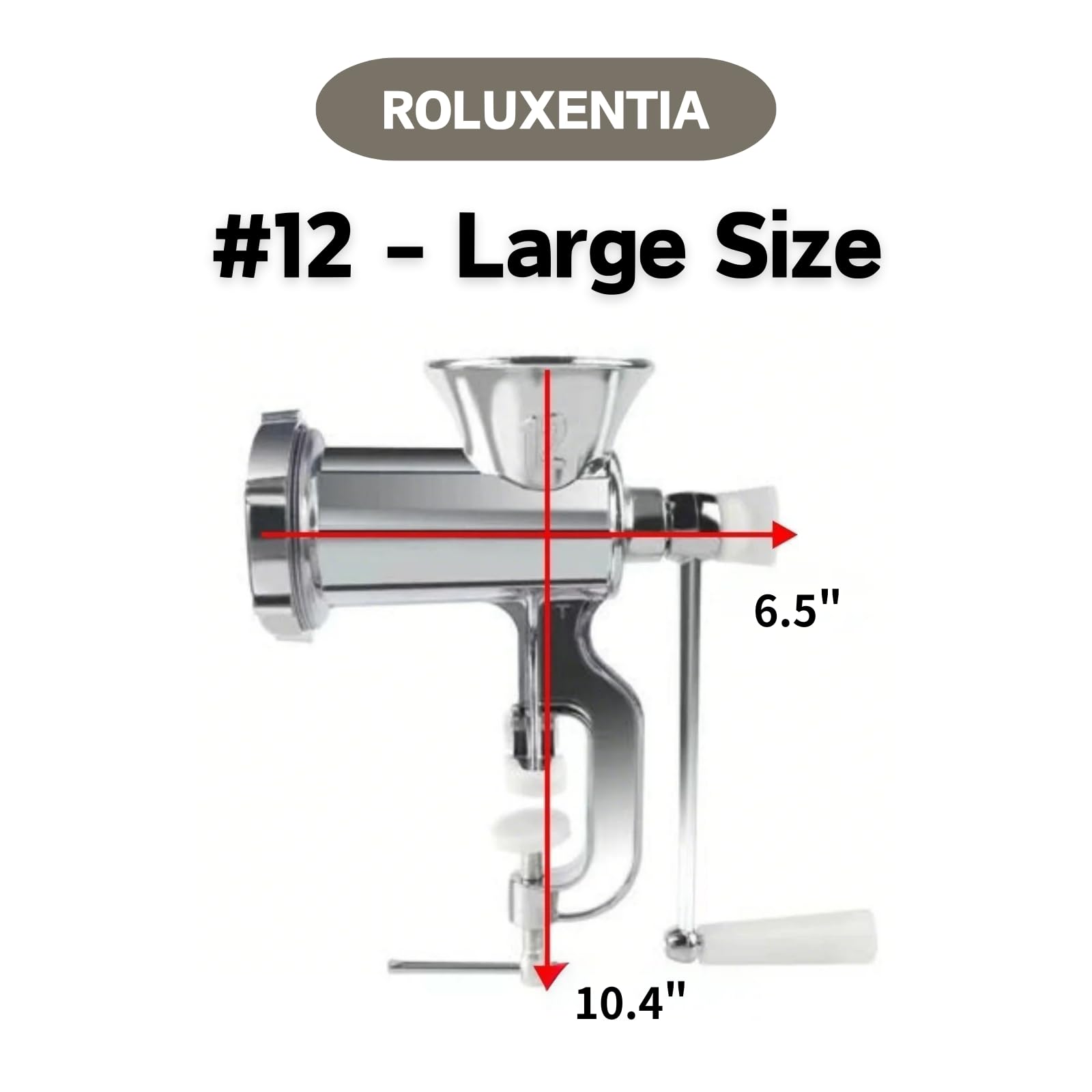 OBELGEOYA Manual Meat Grinder - Stainless Steel Sausage Maker with Tabletop Clamp & Cutting Disks, Table Mount Pork Mincer Sausage Stuffer Funnel, Hand Operated Kitchen Tool for Homemade Burgers