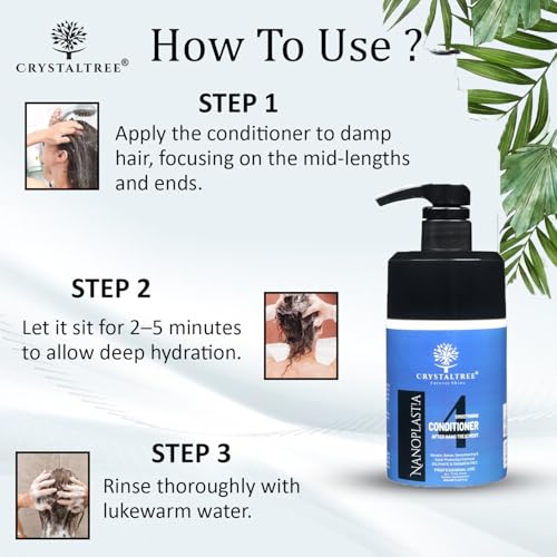 Image of Crystal Tree Nanoplastia Smoothing Hair Conditioner with Advanced Nanoplastia Technology for Frizz Control, Deep Hydration, and Long-Lasting Smoothness 400ml