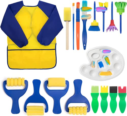 Accesorios De Asador, Office Product Morovanlaza Delantales para Niños, Delantal para Pintura Lavable Mangas Largas con 3 Bolsillos para Dibujar Niños, Delantal Impermeable Infantil Pintura para...