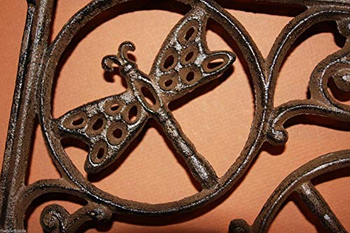 Southern Metal 1 Dragonfly Mailbox Post Accent Brackets, Cast Iron 9 inch, (Mailbox & Post not Included) - B-10