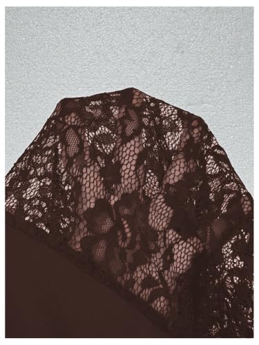 Image of Floerns Women's Plus Size Lace Sheer Long Sleeve Square Neck Mini Dresses