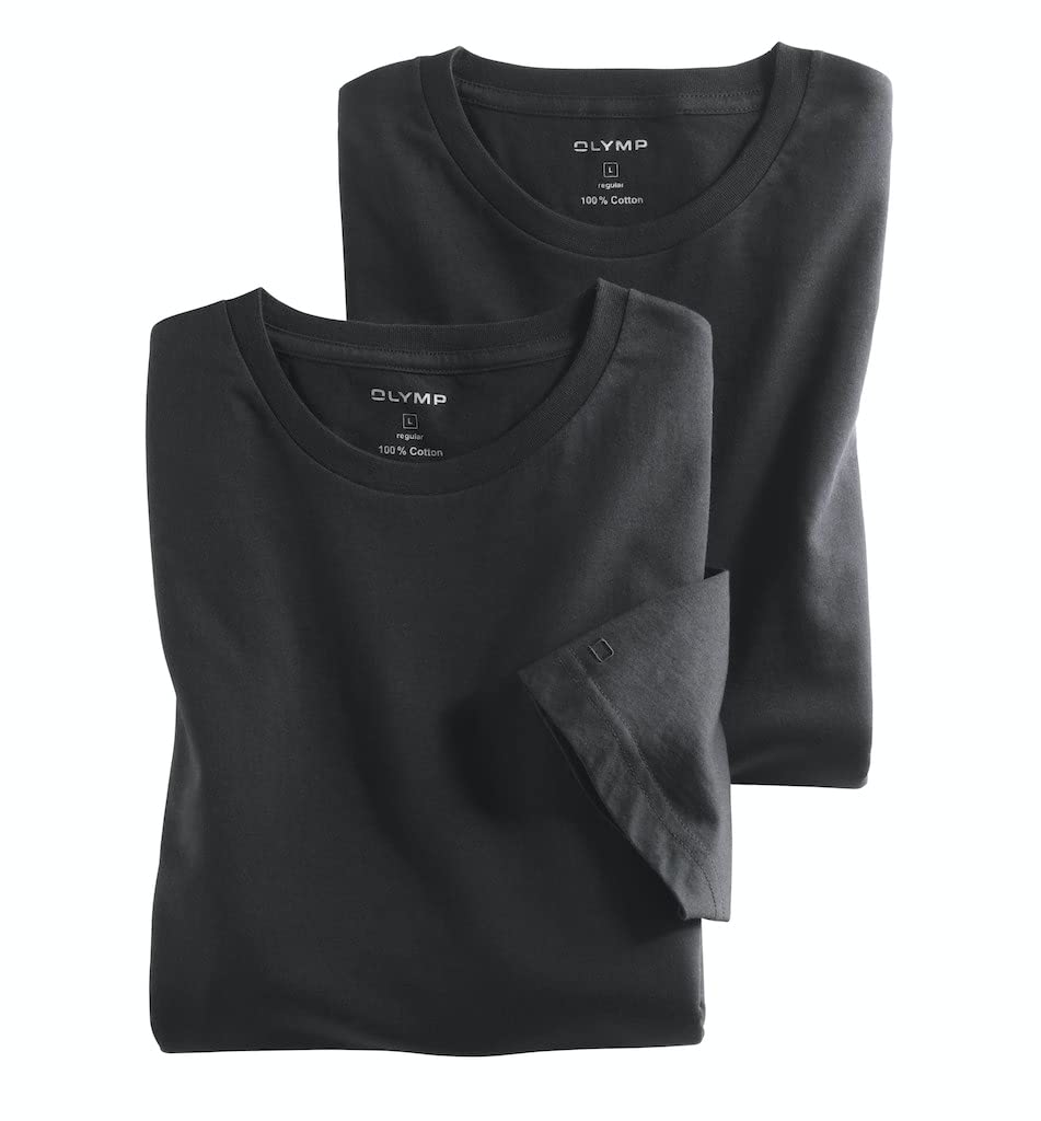 Herren T-Shirt - Doppelpack O-Neck, uni schwarz, XL