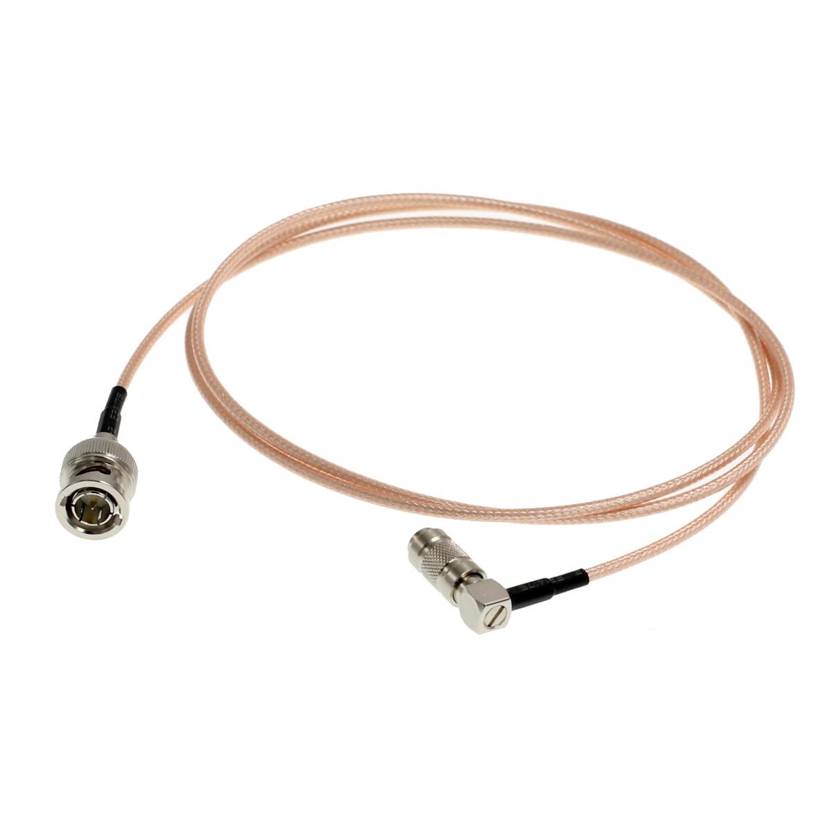 HangTon DIN 1.0/2.3 to BNC 3G SDI Cable for Blackmagic Camera Video Assist Monitor Hyperdeck Shuttle 75 ohm (60cm, Right Angle DIN 1.0/2.3 to Male BNC RG179)