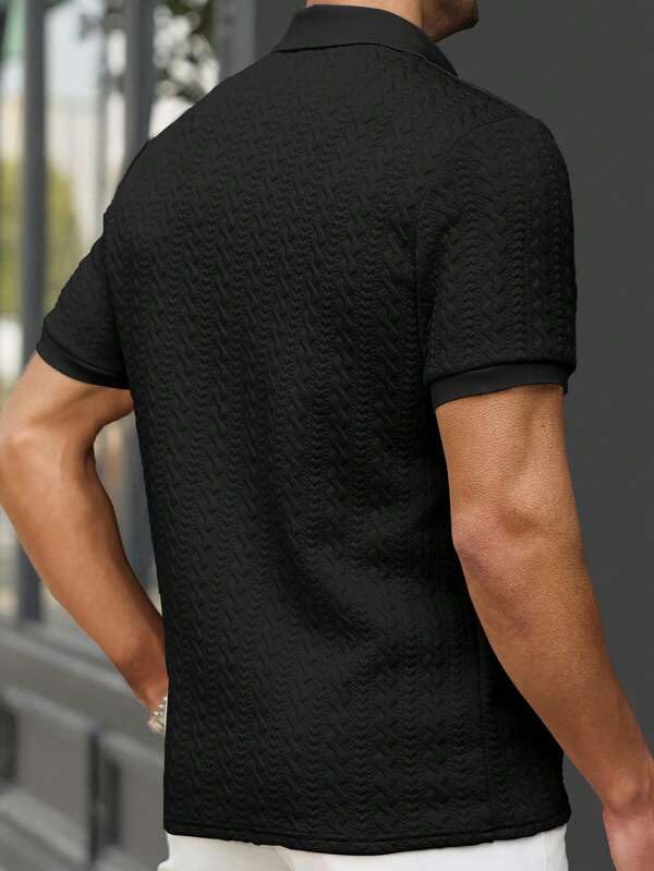 Image of Trillion Jacquard Men's Polo T Shirt for Men | Textured Tshirts for Man (Polyester Blend | Regular Fit)