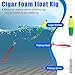SILANON Peg Floats Fishing Bobbers,Foam Cigar Fishing Floats Bobbers Catfish Floats Slip Fishing Cork Bobbers with Pipe Plug for Catfish Santee Rig Freshwater Saltwater Fishing