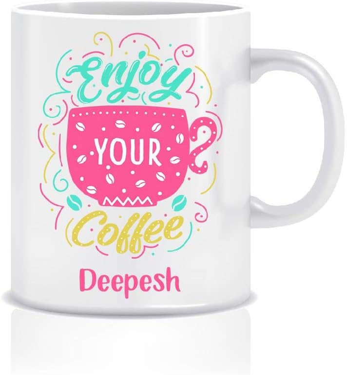 Coffee Mug for deepesh Personalised Name Ceramic, 350ml, 1 Unit (Design d 2263)