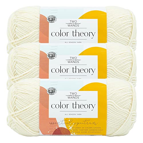 Image of Lion Brand Yarn, Color Theory Worsted Weight Yarn for Knitting and Crochet, Ivory, 3 Pack, Acrylic Fiber with Modern Color Palette, Perfect for Sweaters, Hats and Cozy Blankets
