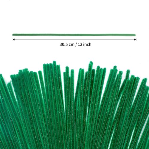 Image of Pipe Cleaner 100pcs for Hobby Craft, Scrapbooking, DIY (Dark Green) | Flower Making, Kids Craft Supplies, School Projects, Home & Party Decor