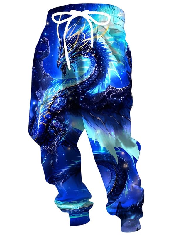Namufeitrade Pantalones de chándal con Estampado 3D de dragón para Hombre...