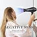 Berta Hair Dryer, 1875w Professional Salon Ionic Blow Dryer 4 Accessories with Nozzle/ Diffuser/ Comb Attachment, AC Motor Hair Dryer (Black)
