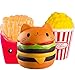 ZhengYue 3 Squishies Jumbo, Hamburguesa Papas Fritas Palomitas De Maiz Juguetes De Levantamiento Lento,Comida Kawaii Calmante para El Estrés Juguete De Apretón Suave para Niños Y Adultos